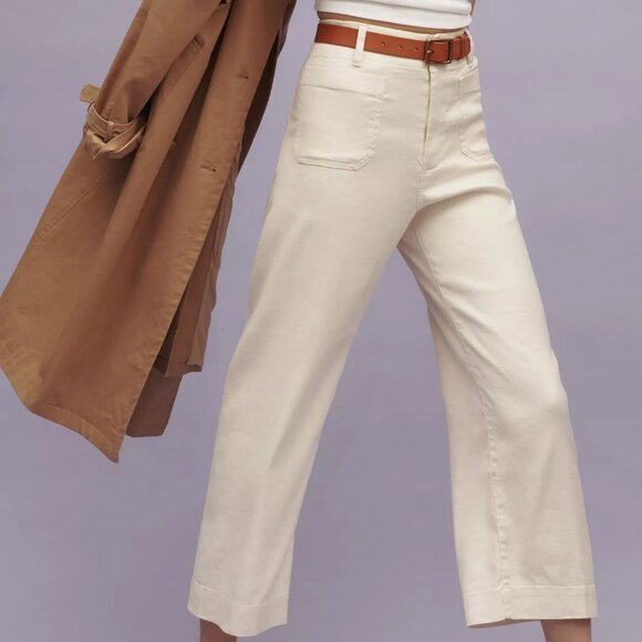 Anthropologie The Colette Linen Blend Crop Wide-Leg Pants by Maeve. Sz 31 - Picture 5 of 8
